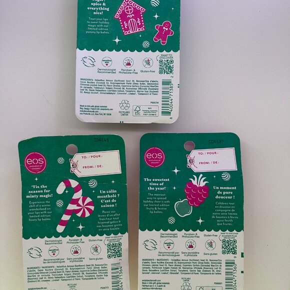 EOS Holiday Collection Sparkling Appletini /Peppermint Twist / Ice LIP BALMS 2P - Picture 2 of 5